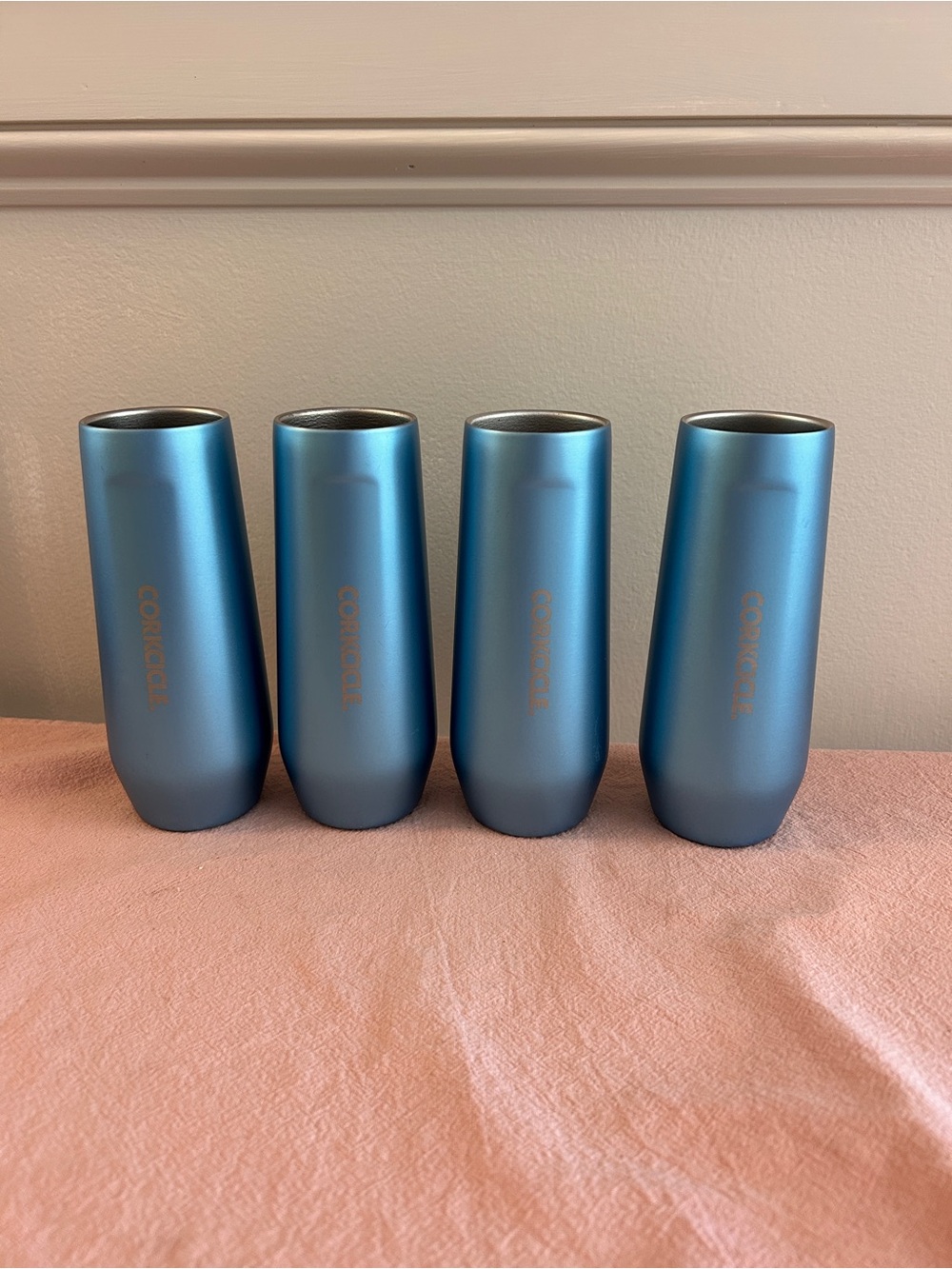 Corkcicle Blue Stainless Stemless Tumblers - Set of 4
